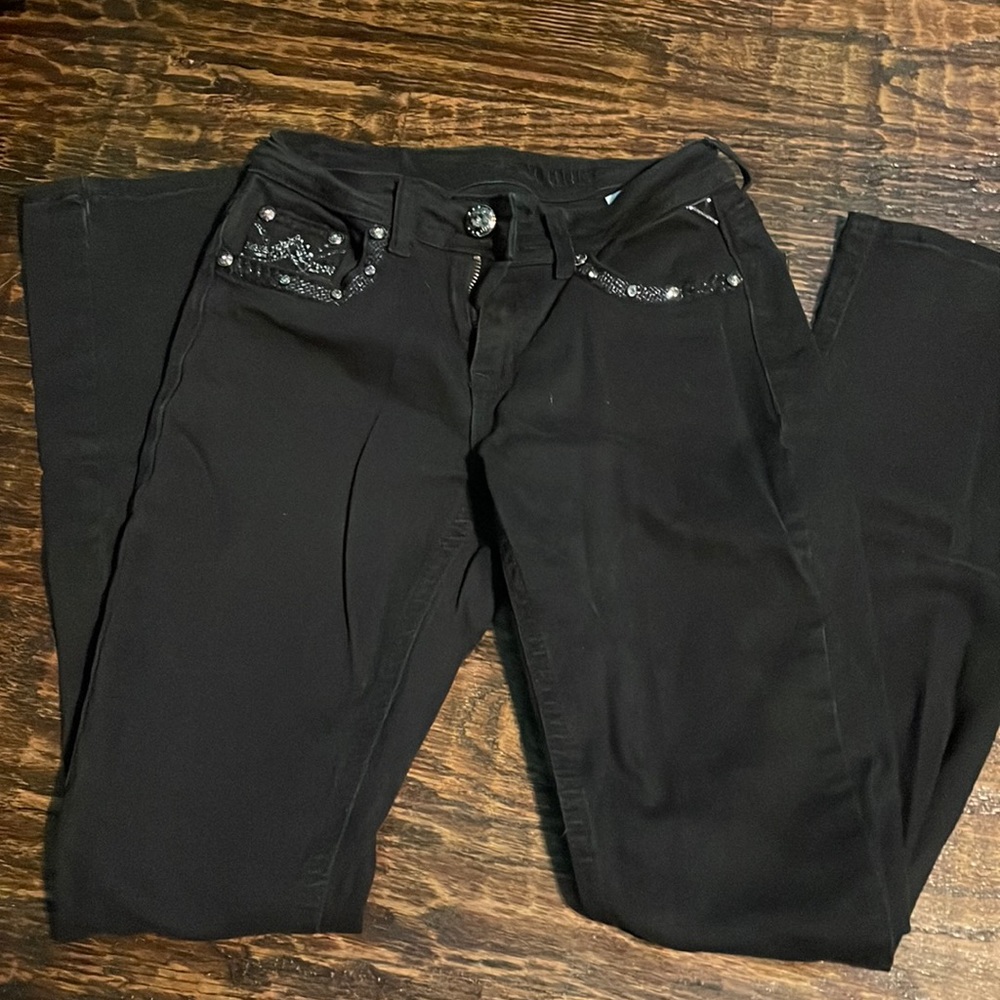 sexy couture black low rise bootcut jeans